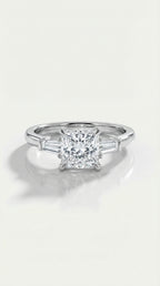 Levendi Classic Trilogy - Princess Cut and Baguette Cut Engagement Ring — Levendi Jewellers