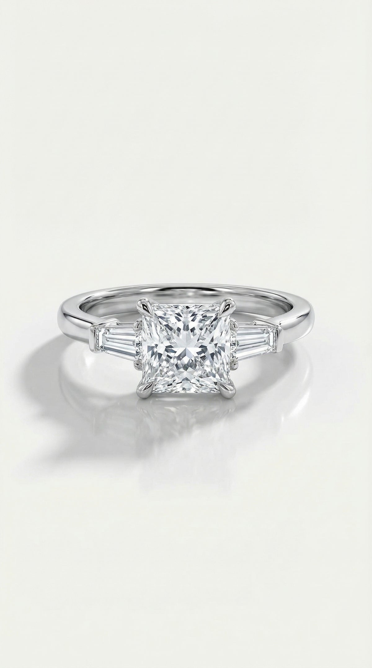 Levendi Classic Trilogy - Princess Cut and Baguette Cut Engagement Ring — Levendi Jewellers