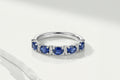 Wedding Band - White Gold Oval Sapphire and Diamond.