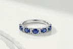 Wedding Band - White Gold Oval Sapphire and Diamond. — Levendi Jewellers