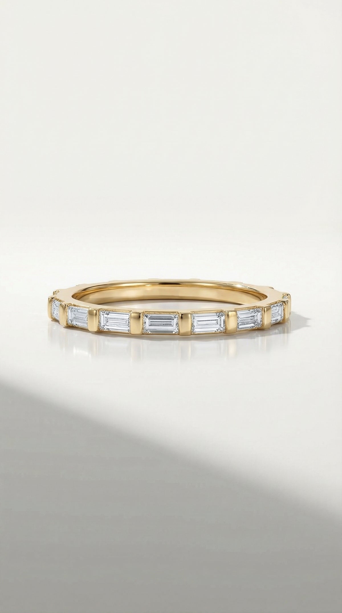 Wedding Band - 11 Baguettes Shared Claws Channel set — Levendi Jewellers