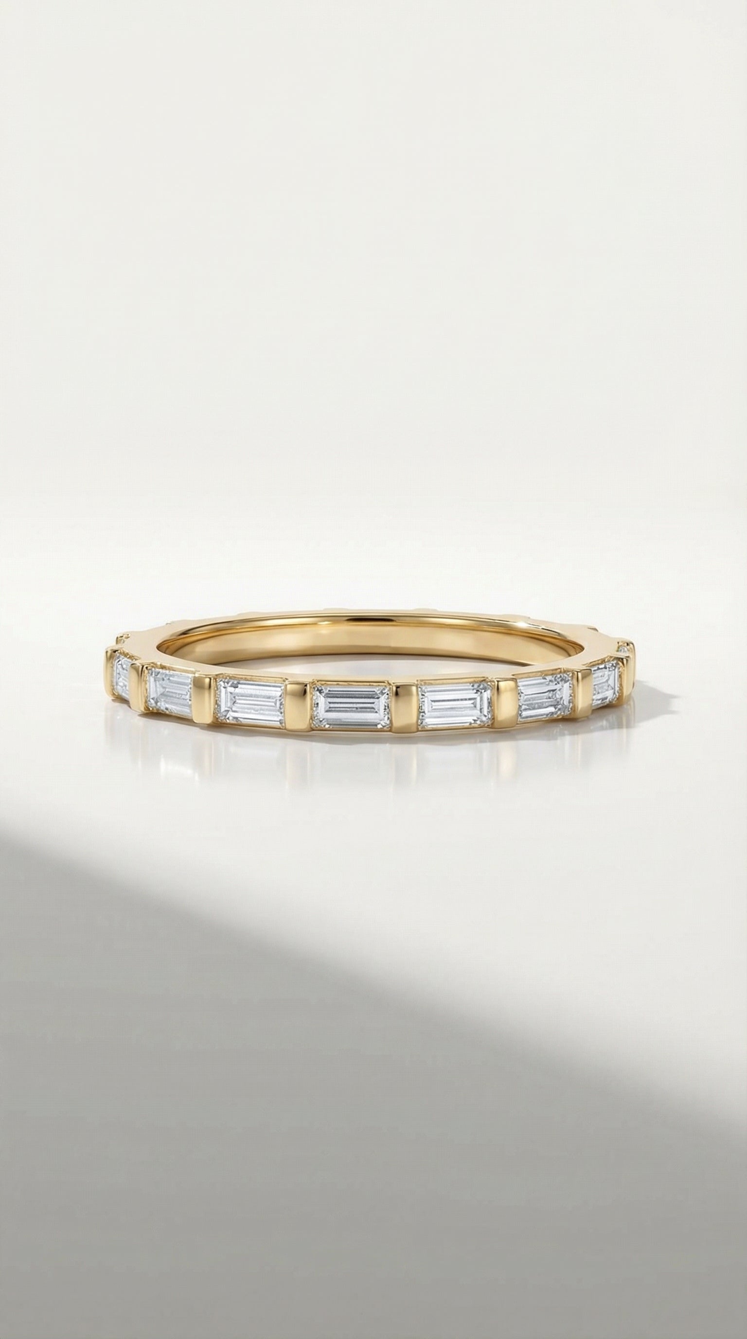 Wedding Band - 11 Baguettes Shared Claws Channel set