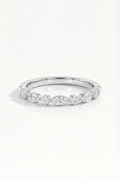 Wedding Band - Marquise and Round Diamonds Shared Claws