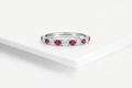 Wedding Band - White Gold Diamond and Ruby