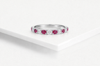 Wedding Band - White Gold Diamond and Ruby — Levendi Jewellers