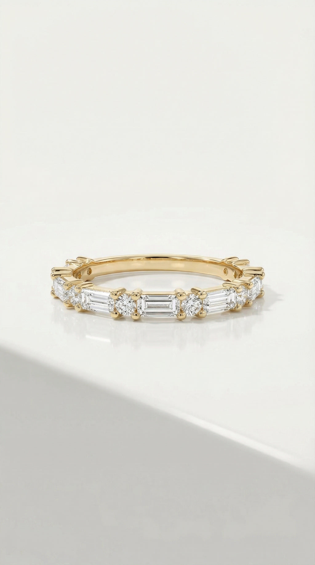 Wedding Band - Baguette & Round Diamonds Claw Set — Levendi Jewellers