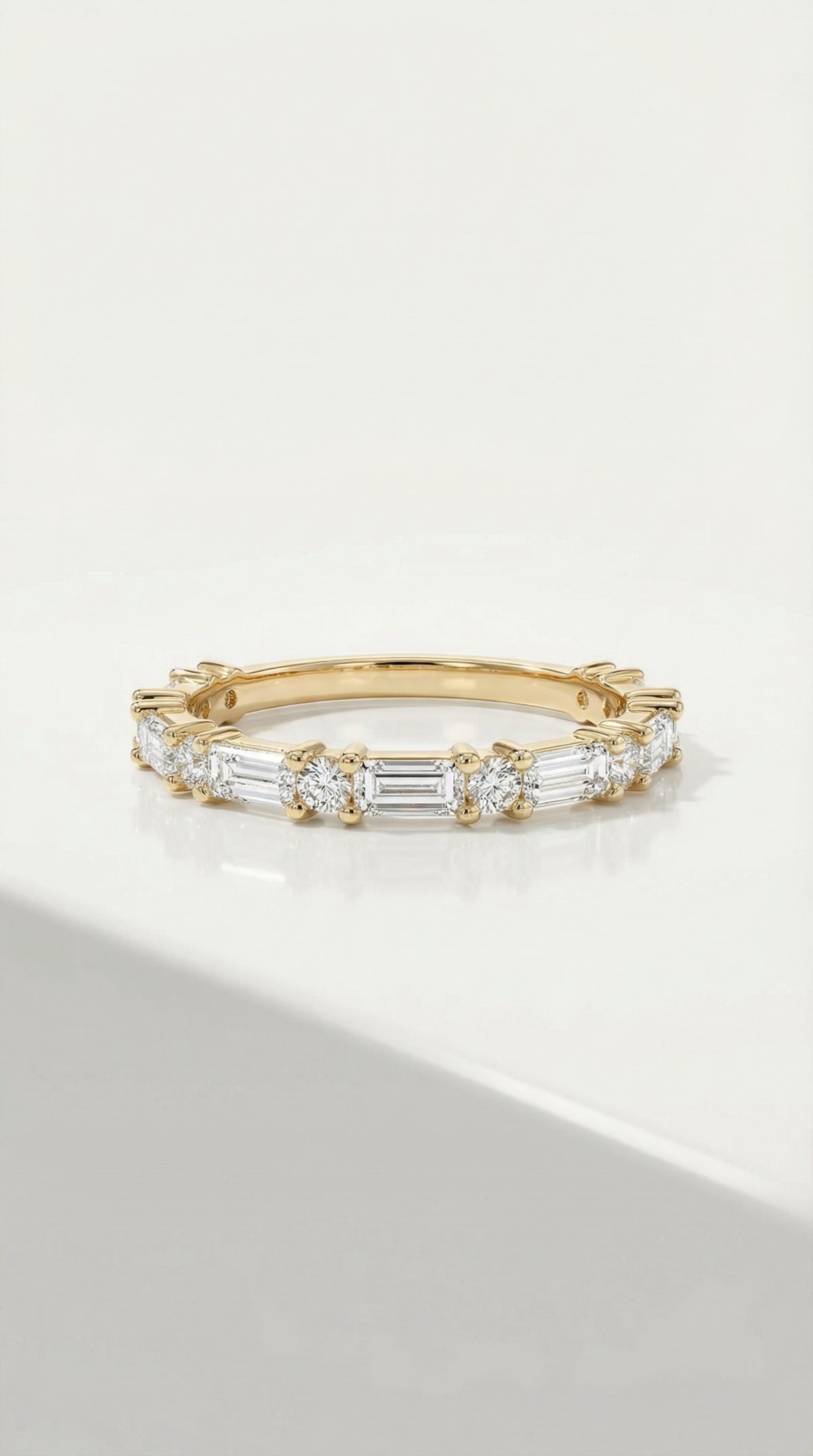 Wedding Band - Baguette & Round Diamonds Claw Set — Levendi Jewellers