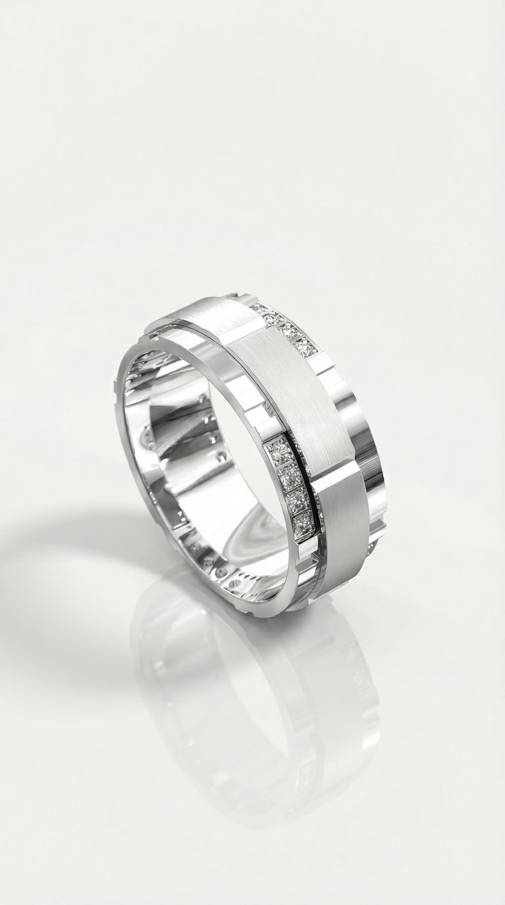 Full Circle Matt & Polished Diamond Ring — Levendi Jewellers