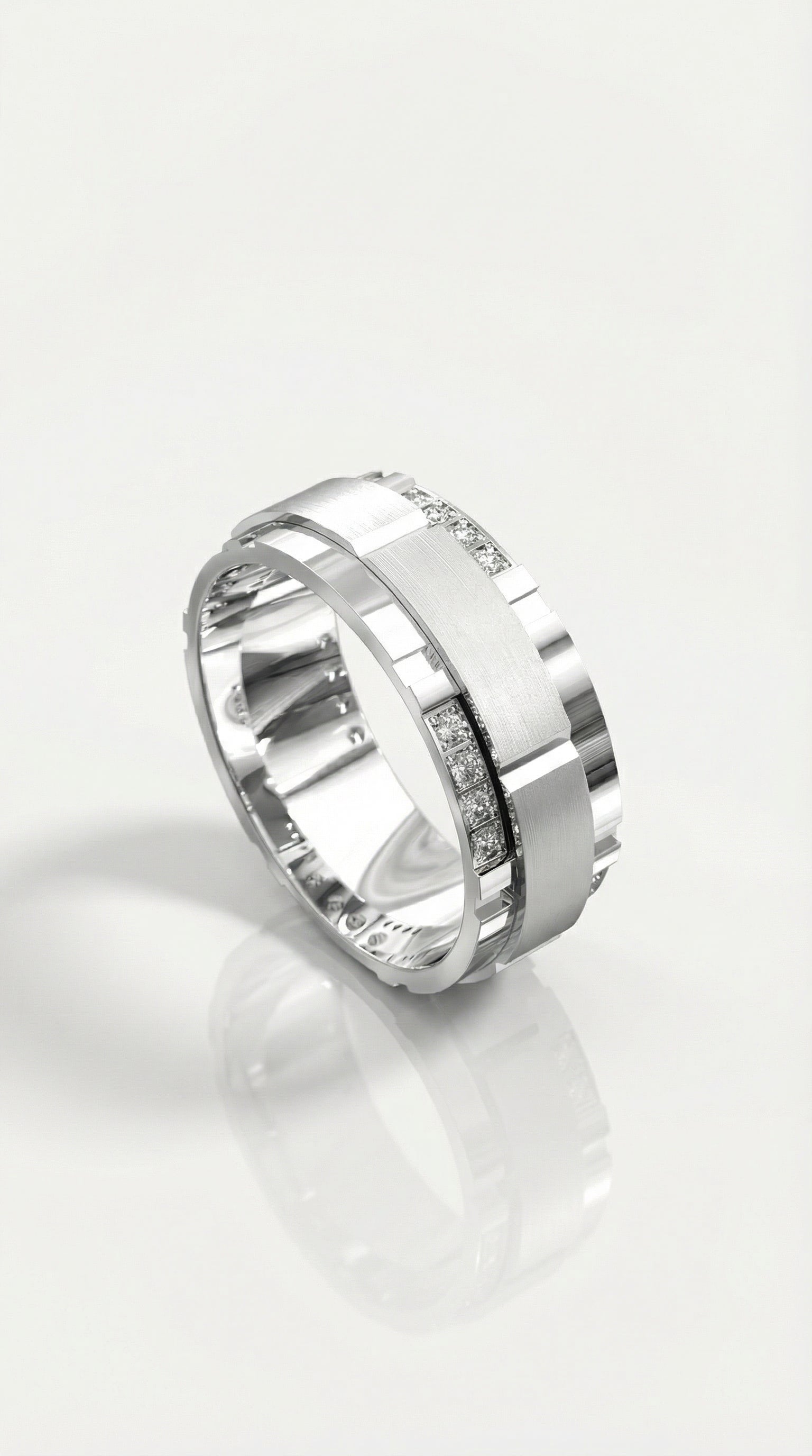 Full Circle Matt & Polished Diamond Ring