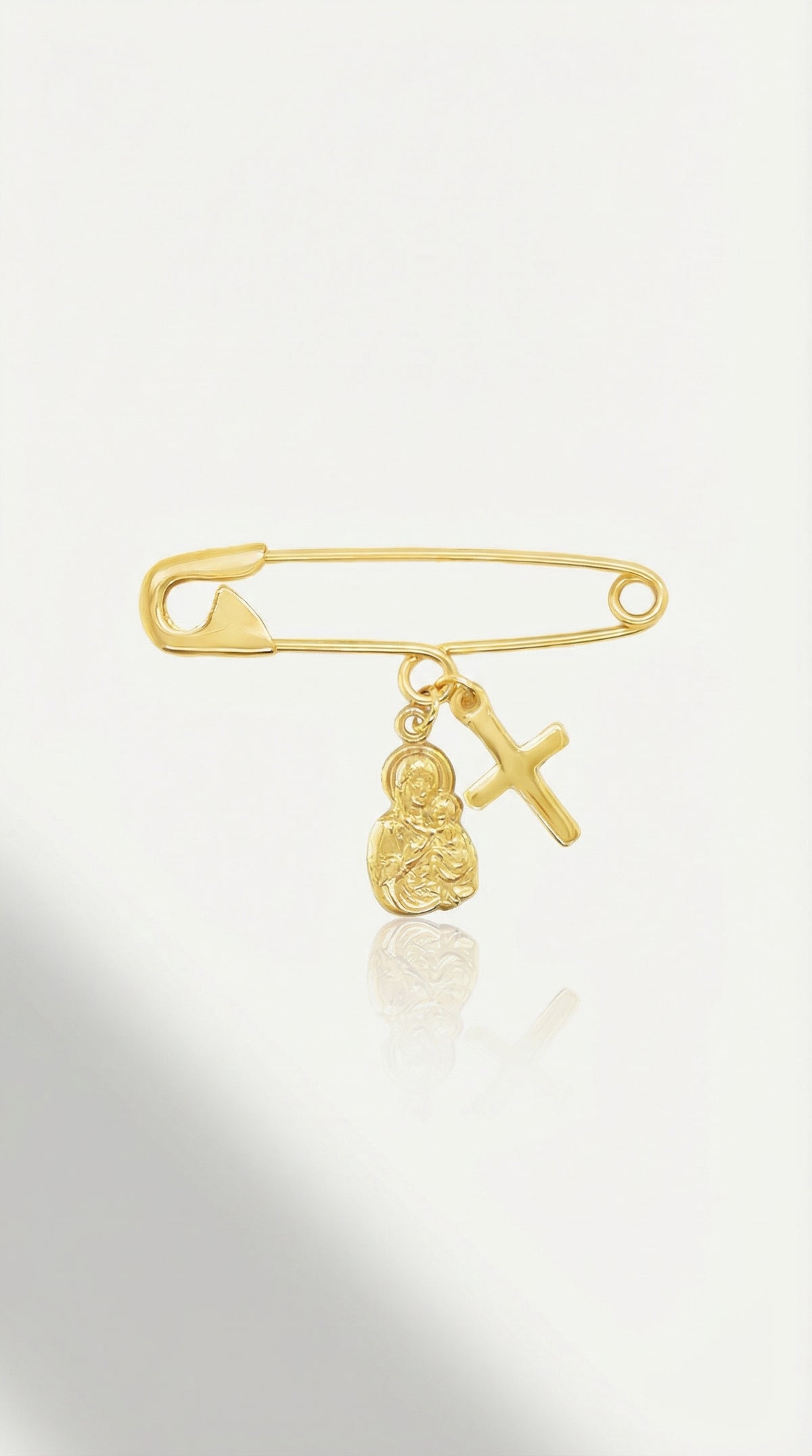 Mini Pin Yellow Gold Evil Eye Jesus — Levendi Jewellers