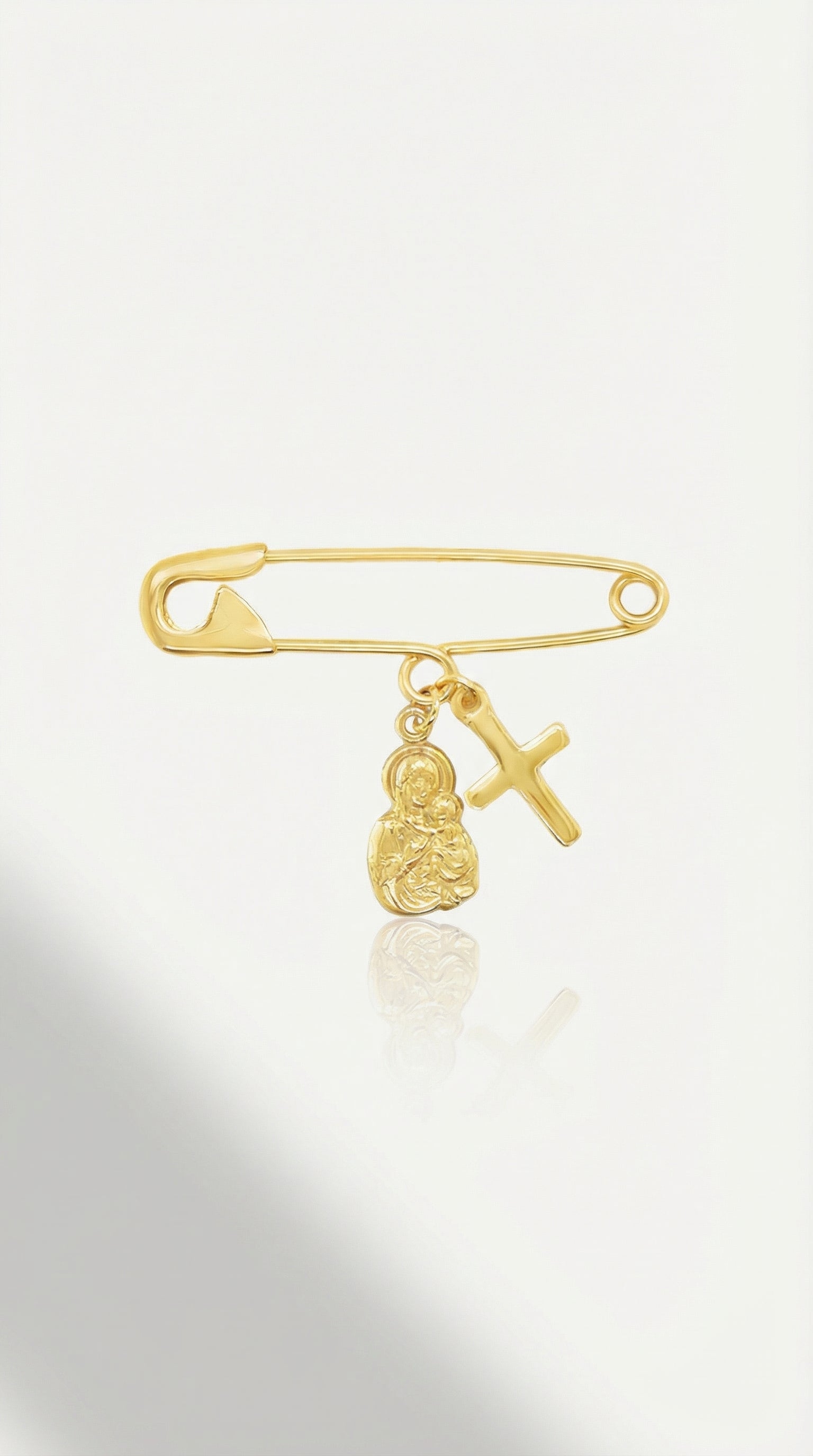 Mini Pin Yellow Gold Evil Eye Jesus