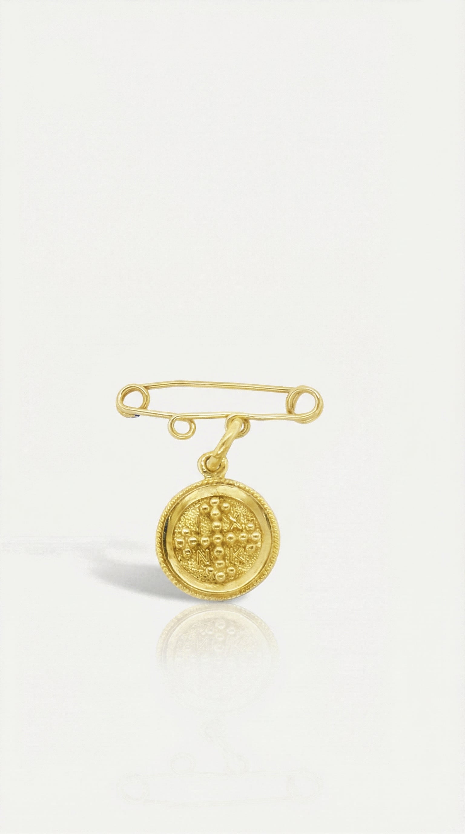 Mini Pin Yellow Gold Cross Coin