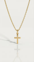 Thea - Petite Yellow Gold Plain Cross