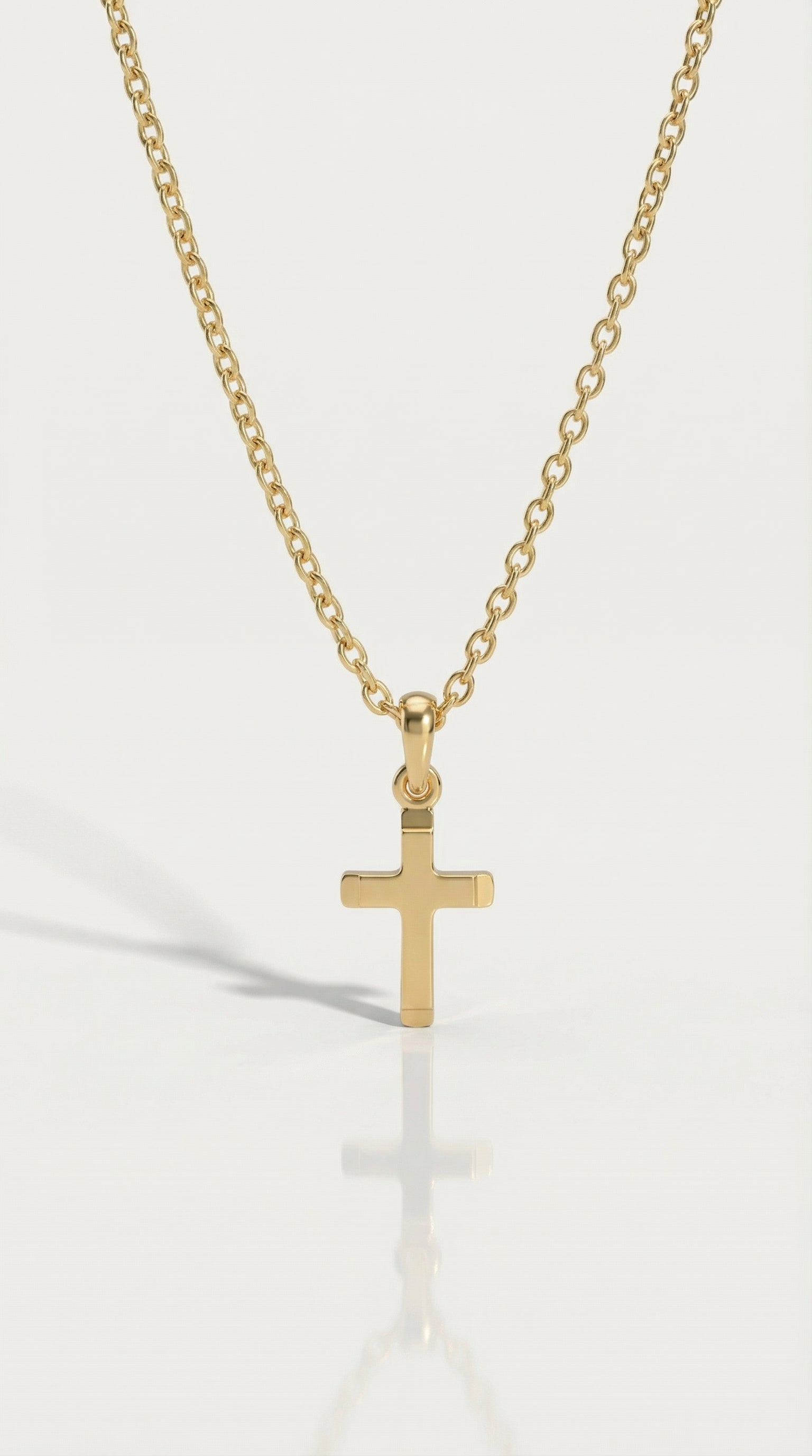 Thea - Petite Yellow Gold Plain Cross