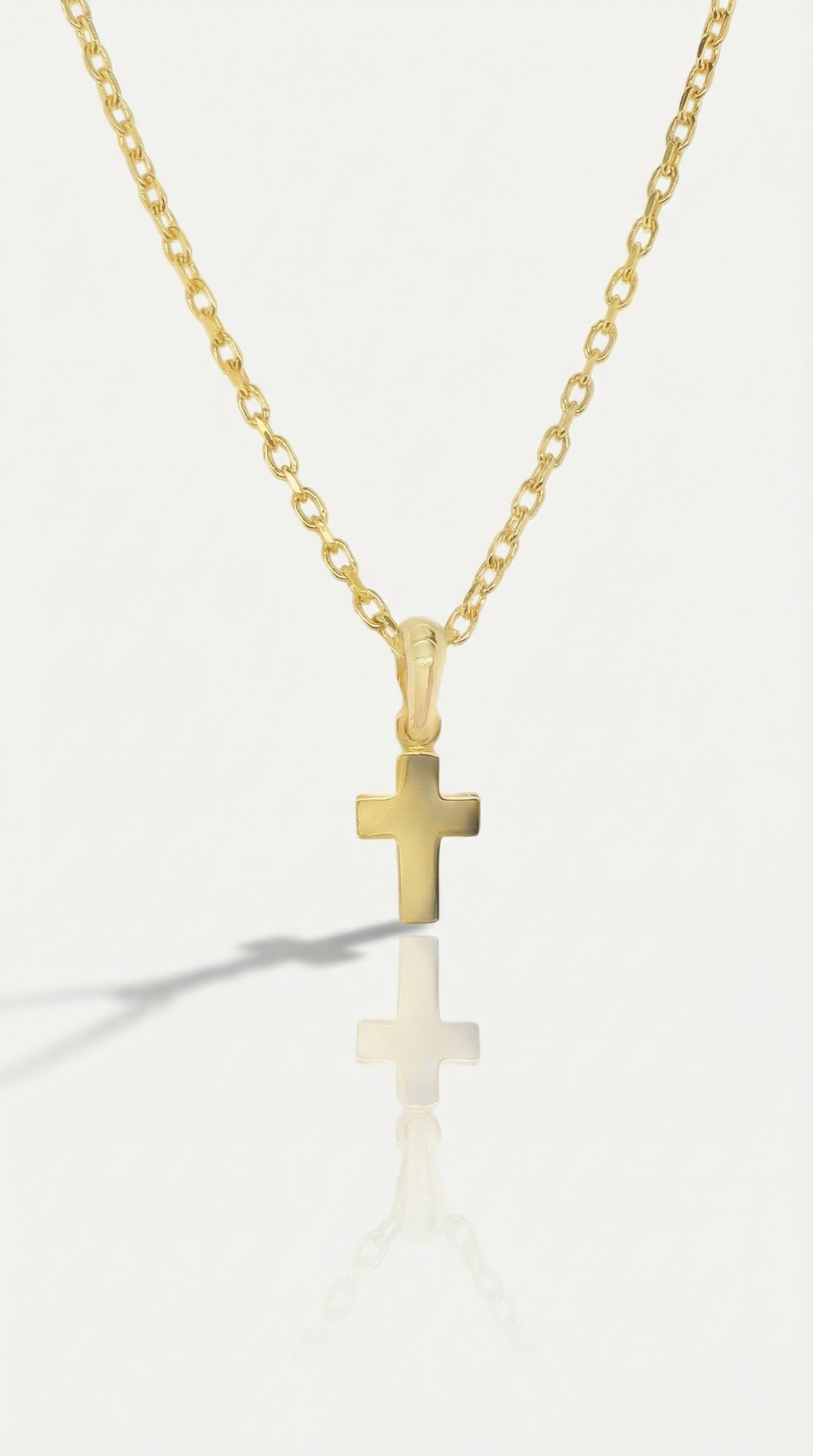 Thea - Mini Yellow Gold Plain Cross — Levendi Jewellers