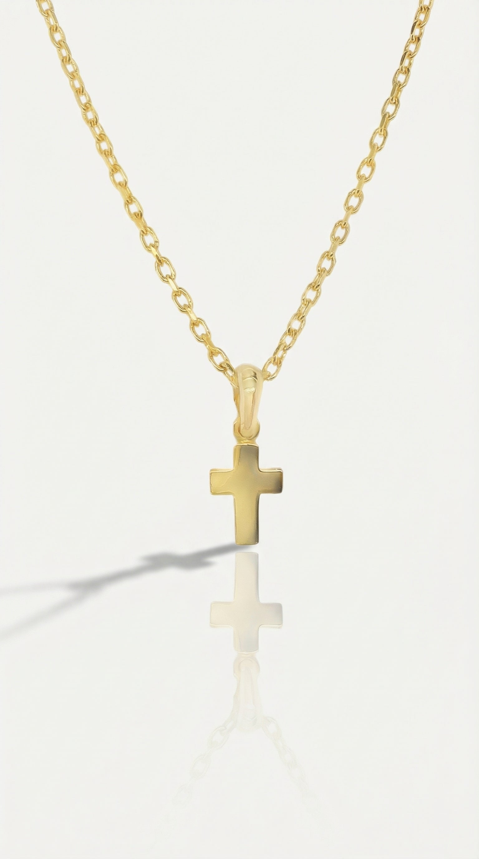 Thea - Mini Yellow Gold Plain Cross