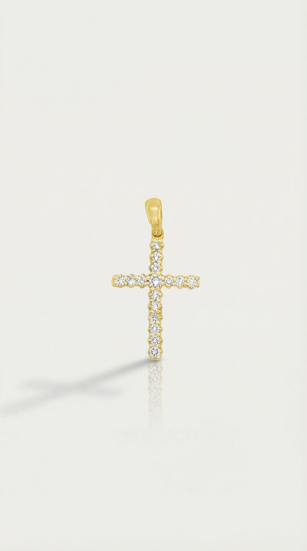 Thea - Medium Yellow Gold Diamonds Cross — Levendi Jewellers
