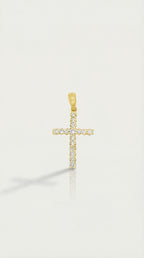 Thea - Medium Yellow Gold Diamonds Cross — Levendi Jewellers