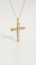Yellow Gold Textured Cross
