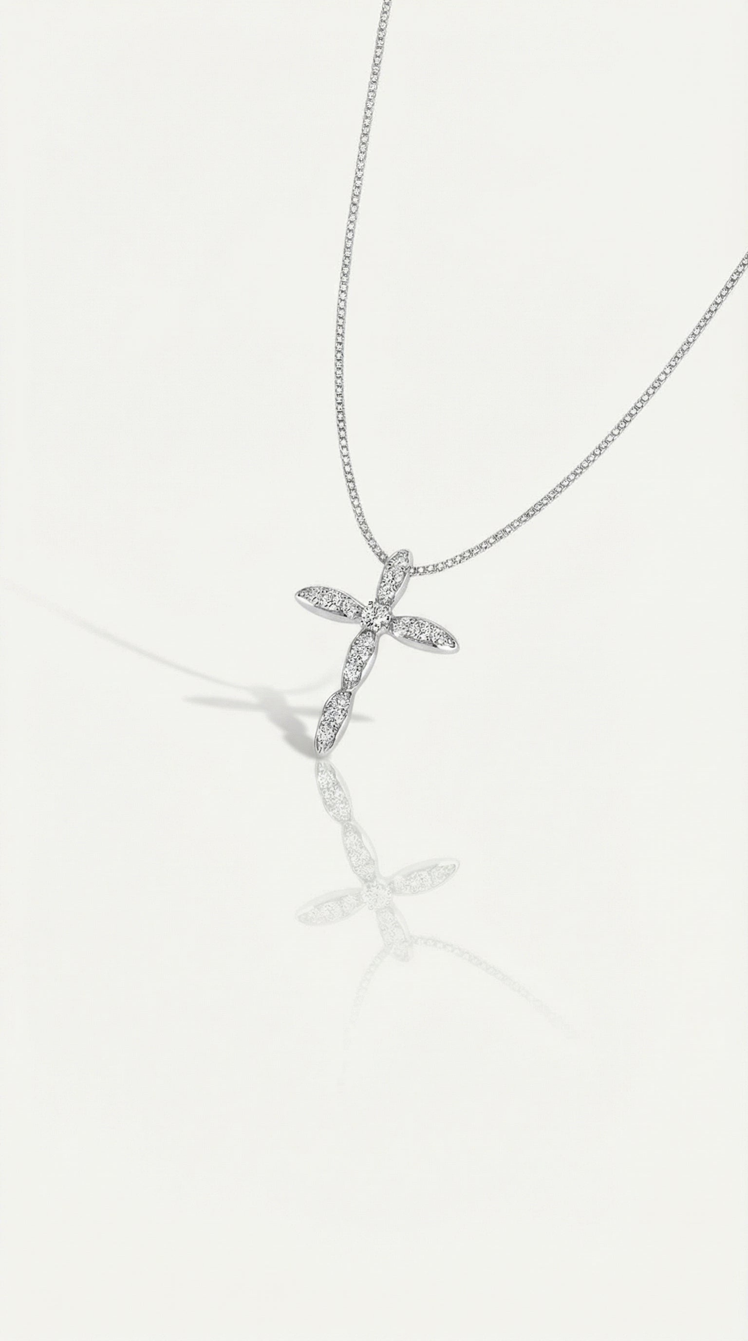 Sofia - Large White Gold Cross and Full Pave Diamonds