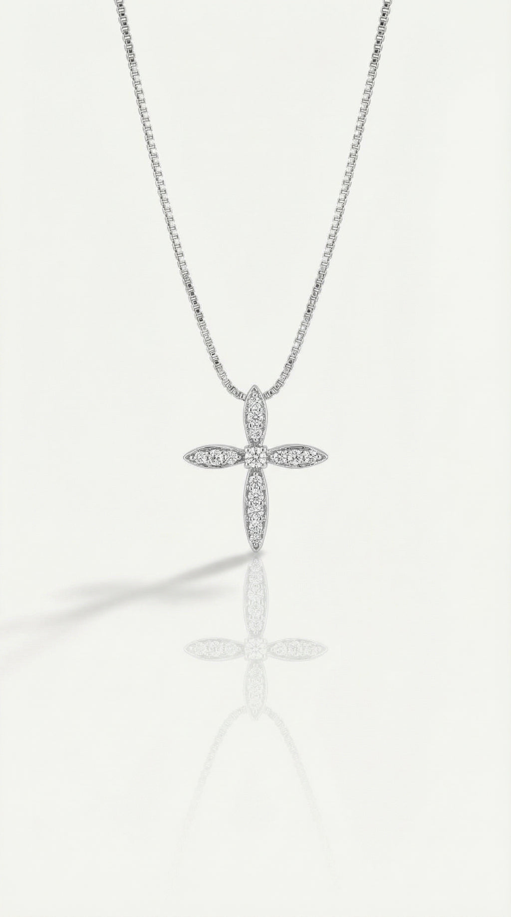 Sophia - Medium White Gold Cross and Full Pave Diamonds. — Levendi Jewellers