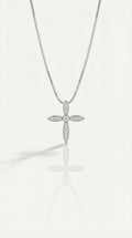 Sofia - Medium White Gold Cross and Full Pave Diamonds.