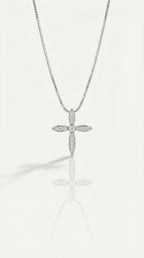 Sophia - Medium White Gold Cross and Full Pave Diamonds. — Levendi Jewellers