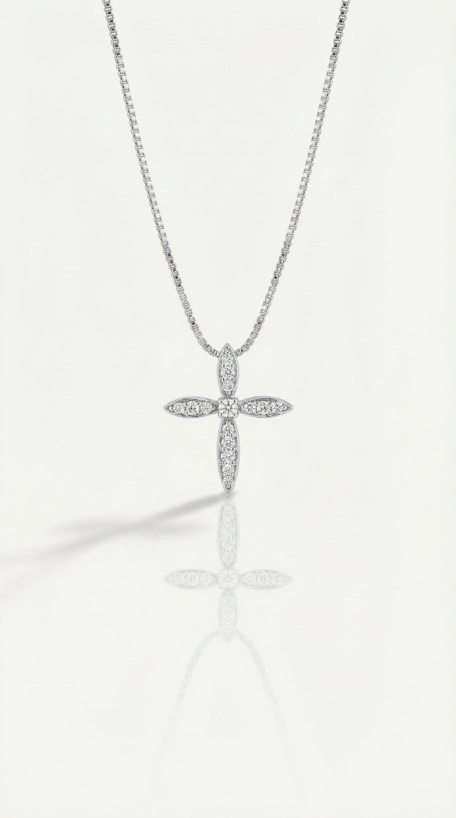 Sofia - Medium White Gold Cross and Full Pave Diamonds.