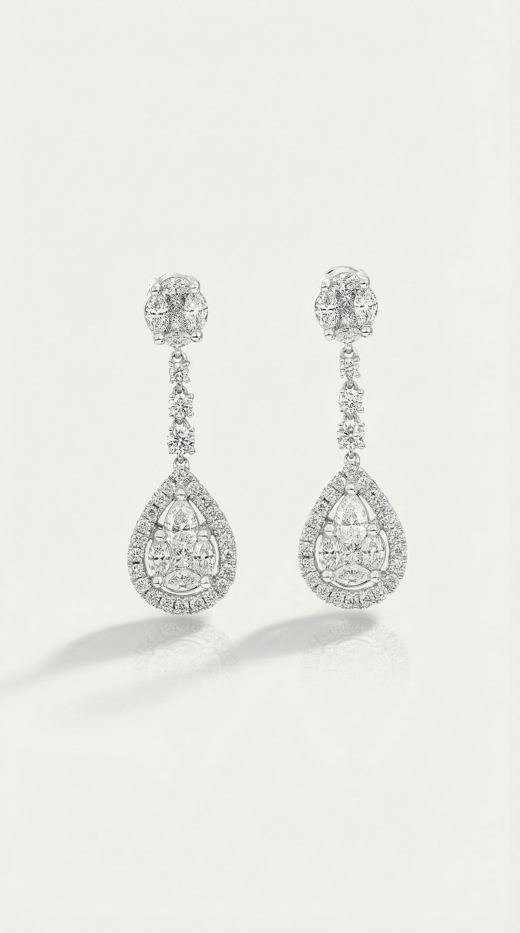 Levendi Signature Classic Invisible Set Diamond Drops Earrings — Levendi Jewellers