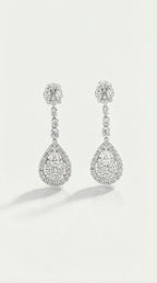 Levendi Signature Classic Invisible Set Diamond Drops Earrings — Levendi Jewellers