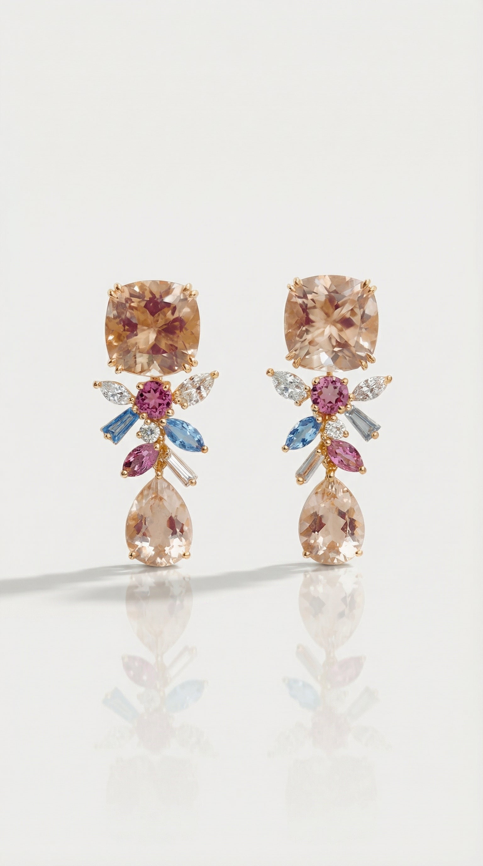 Neptune's Garden - Morganite Earrings 8.26 ct