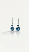 London Blue Topaz & Diamonds Drop Earrings