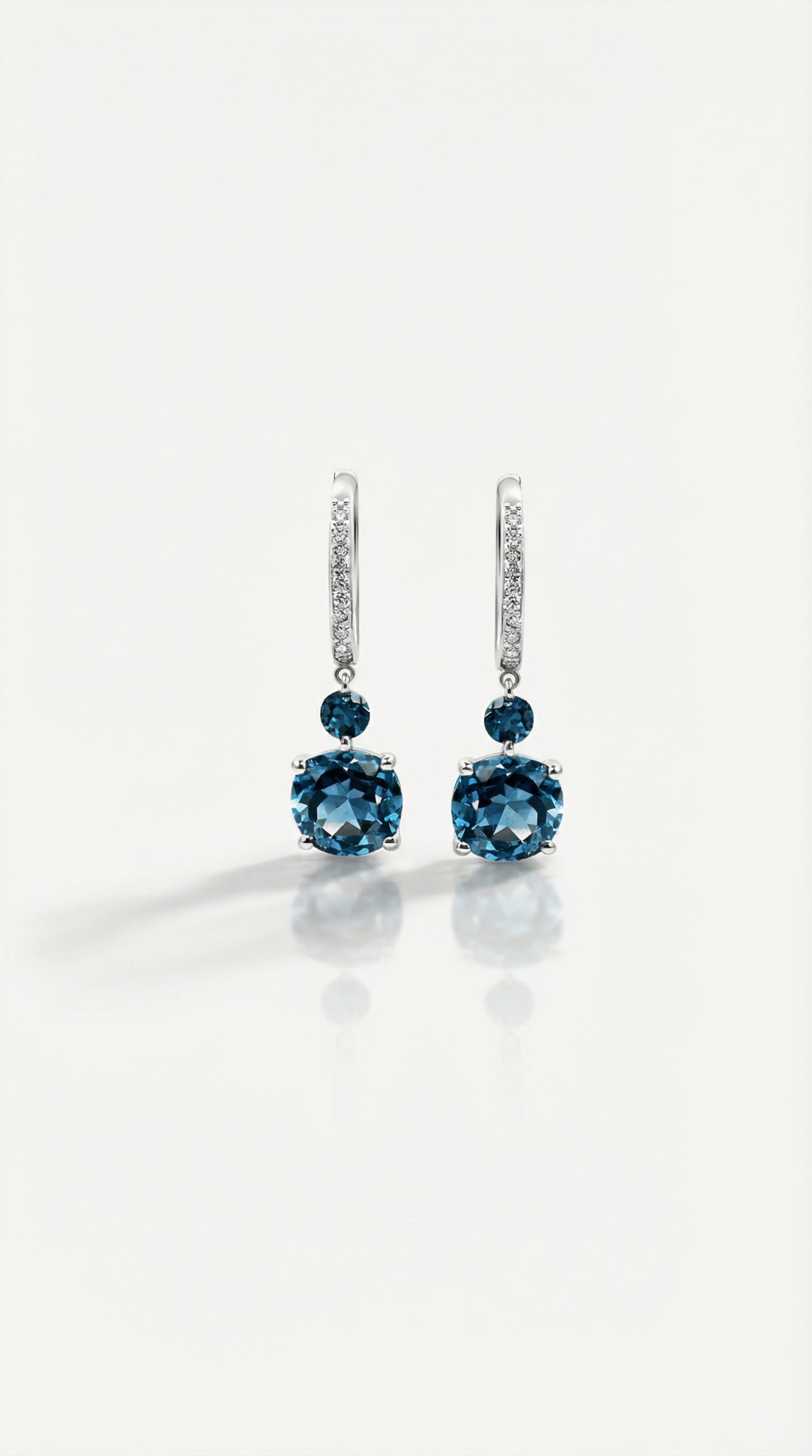 London Blue Topaz & Diamonds Drop Earrings