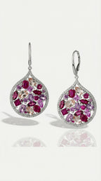 Mosaïque Éternelle Sapphire and Ruby Earrings — Levendi Jewellers