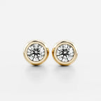 Classic Bezel Round Brilliant Cut Diamond Studs Earrings — Levendi Jewellers