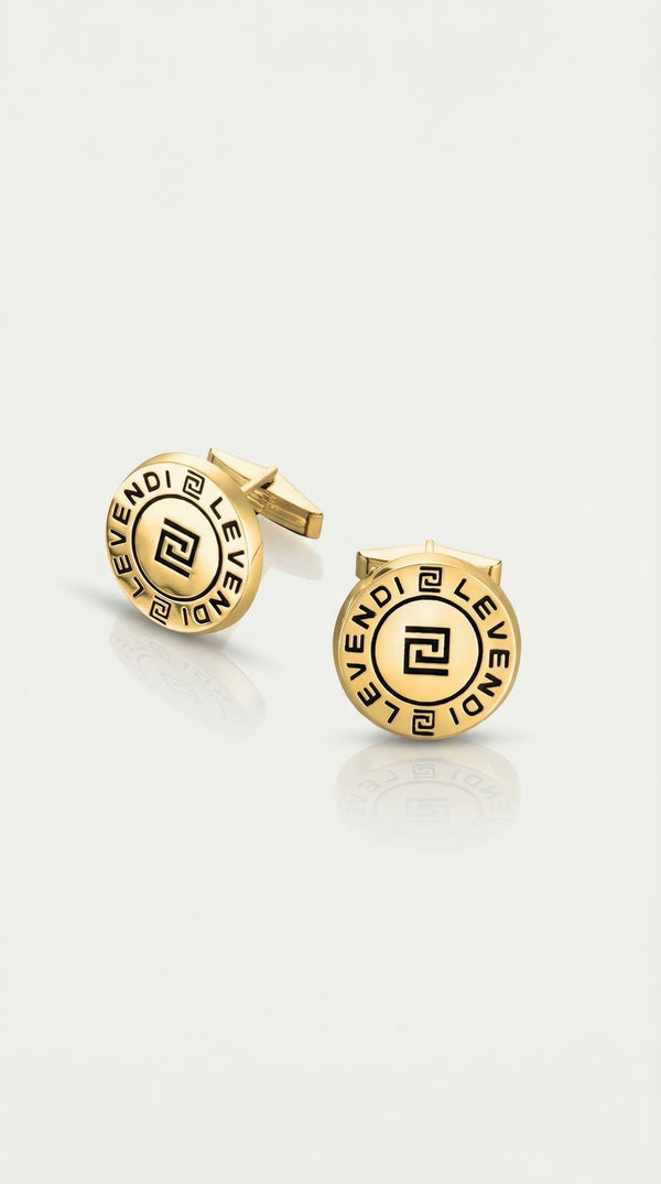 Gold Levendi Signature Cufflinks — Levendi Jewellers