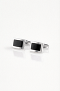 Silver Square Onyx Cufflinks