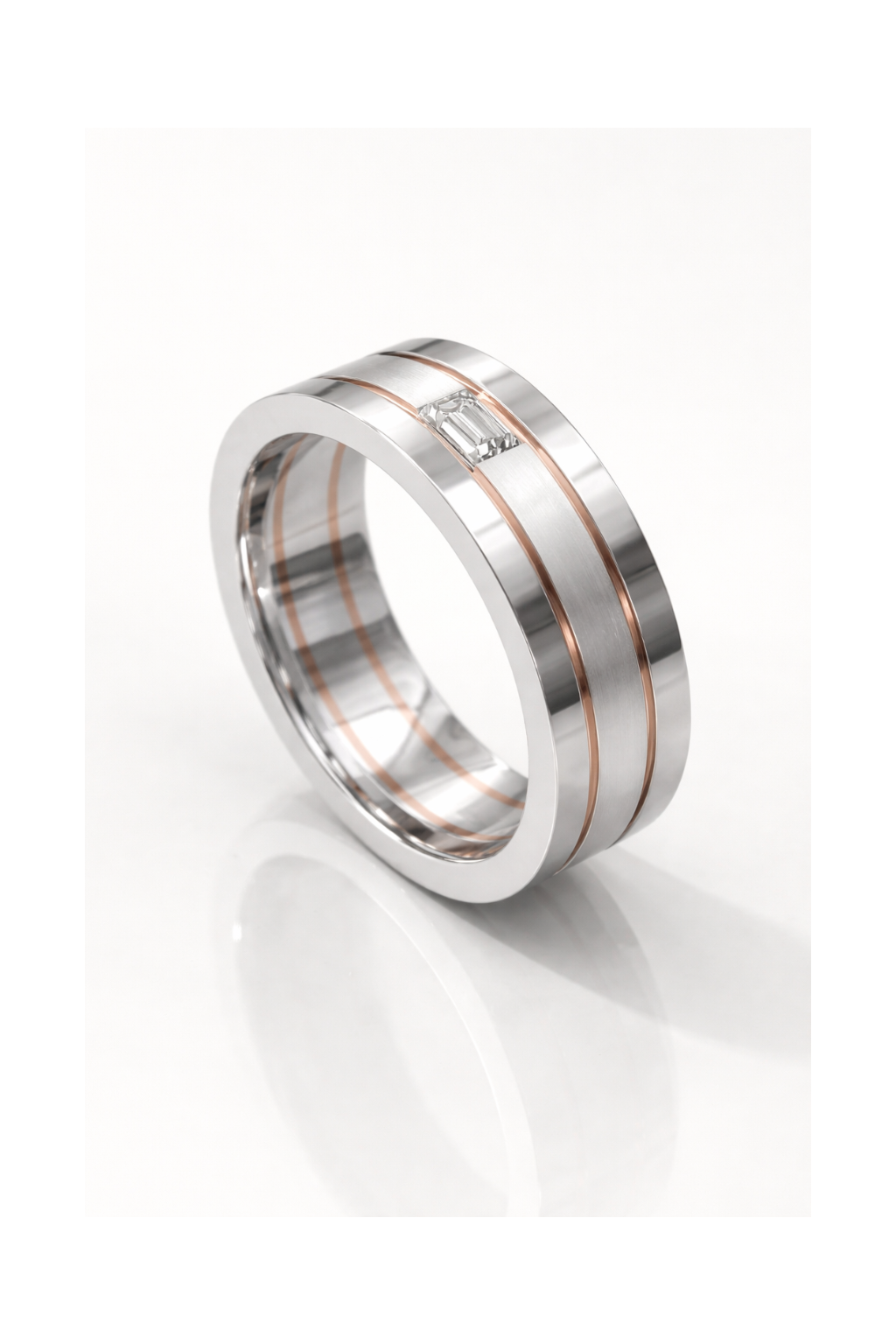 Emerald Cut Diamond Set Ring