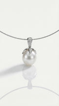 Australian South Sea Pearl - Oval 15 mm Petal Diamond Omega