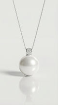 Australian South Sea Pearl - Round 16mm Wide Diamond Bail