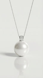 Australian South Sea Pearl - Round 16mm Wide Diamond Bail — Levendi Jewellers