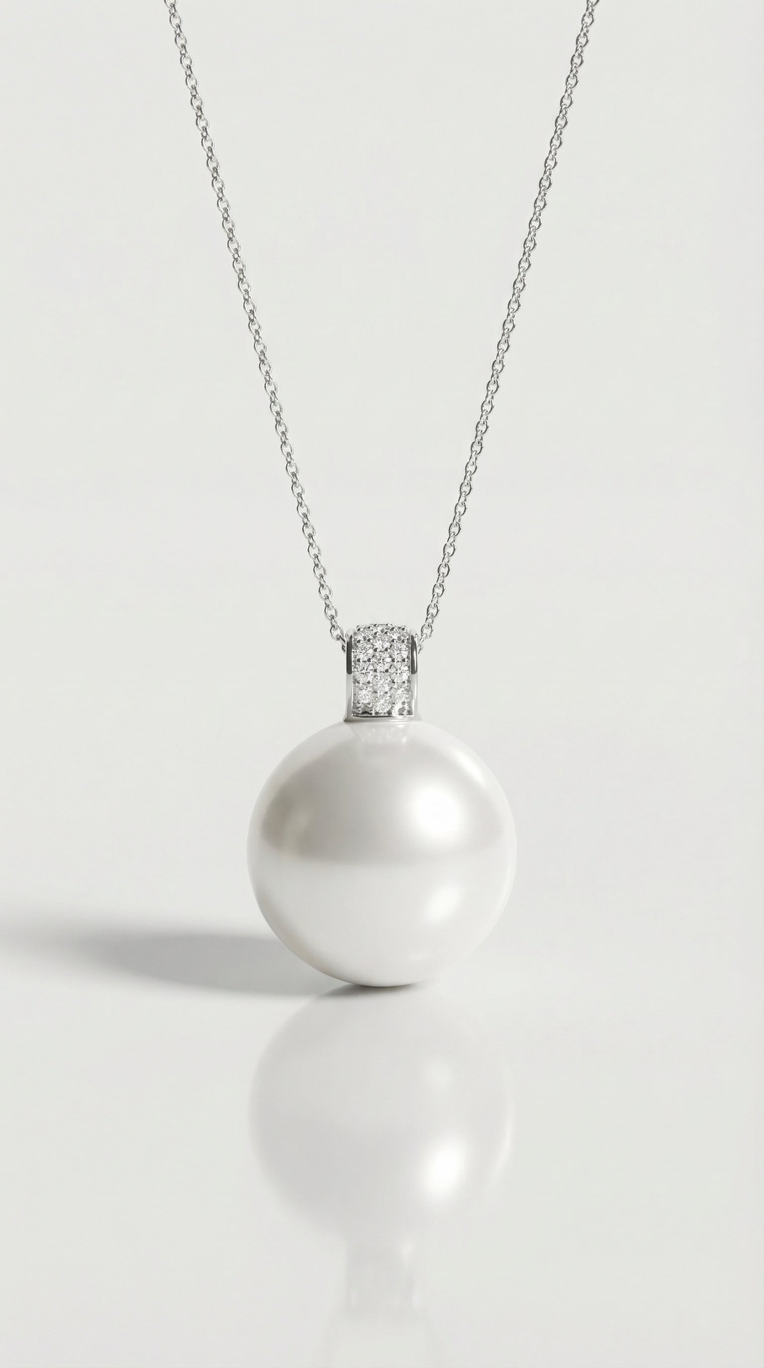 Australian South Sea Pearl - Round 16mm Wide Diamond Bail