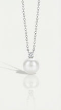 Australian South Sea Pearl - Petite Single Diamond Pendant