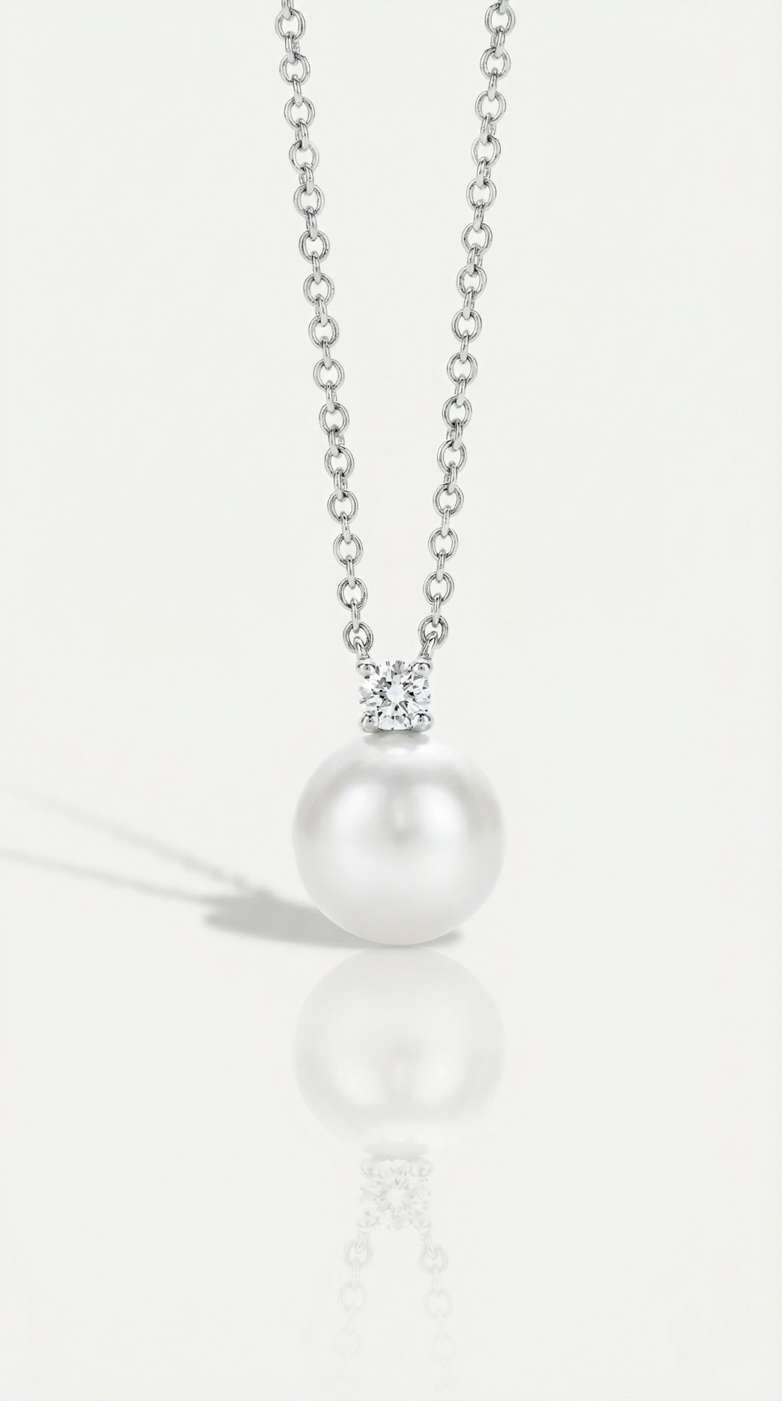 Australian South Sea Pearl - Petite Single Diamond Pendant