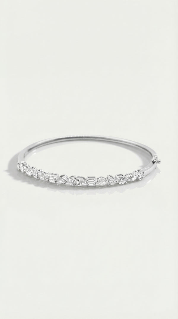 Symphony of Diamonds Mixed-Cut Bangle — Levendi Jewellers