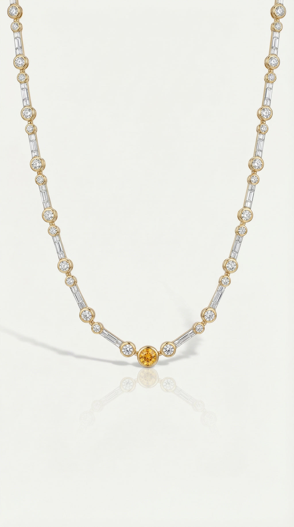 The Constantinople - Tennis Necklace Orange Diamond — Levendi Jewellers