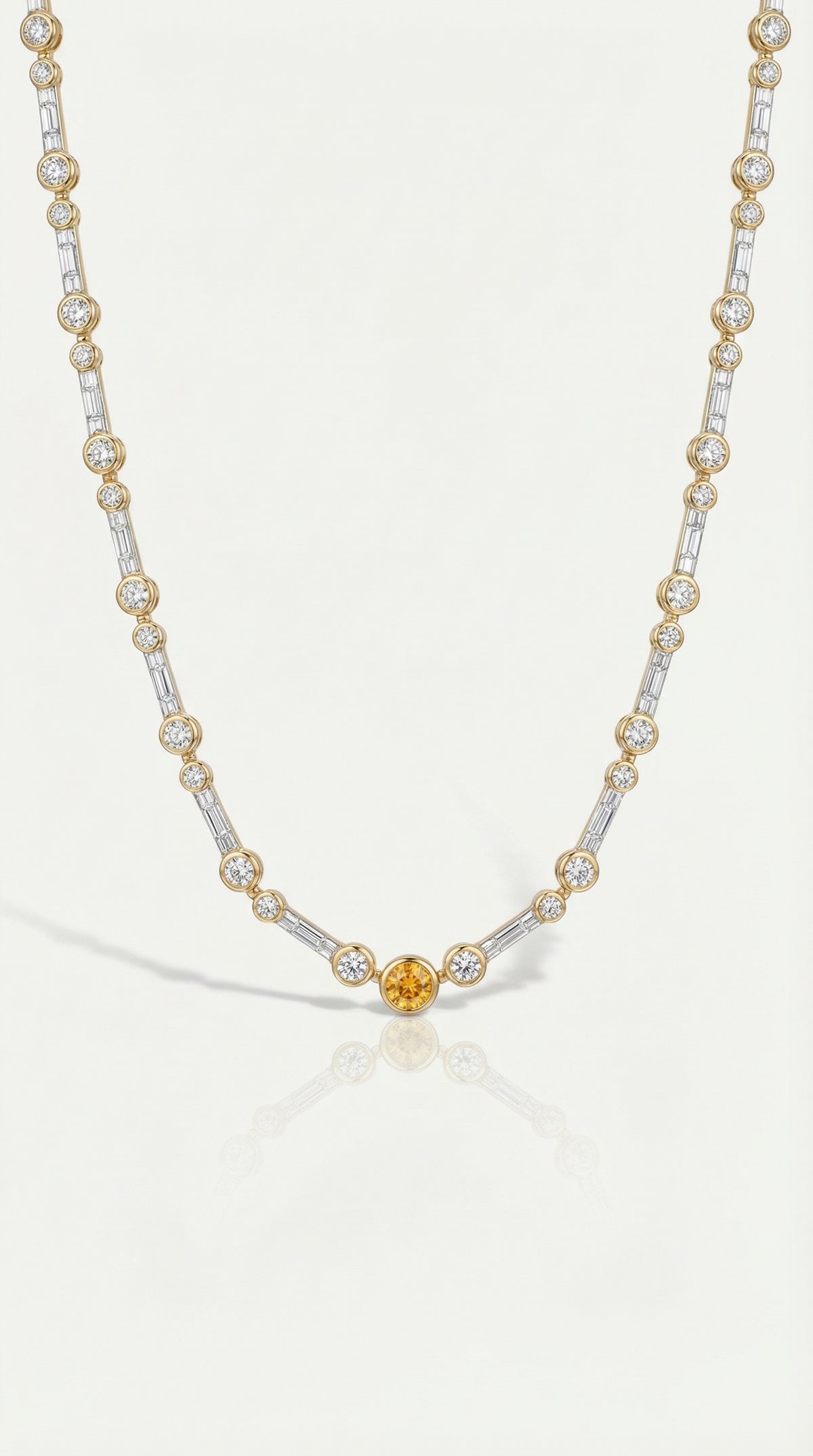 The Constantinople - Tennis Necklace Orange Diamond — Levendi Jewellers