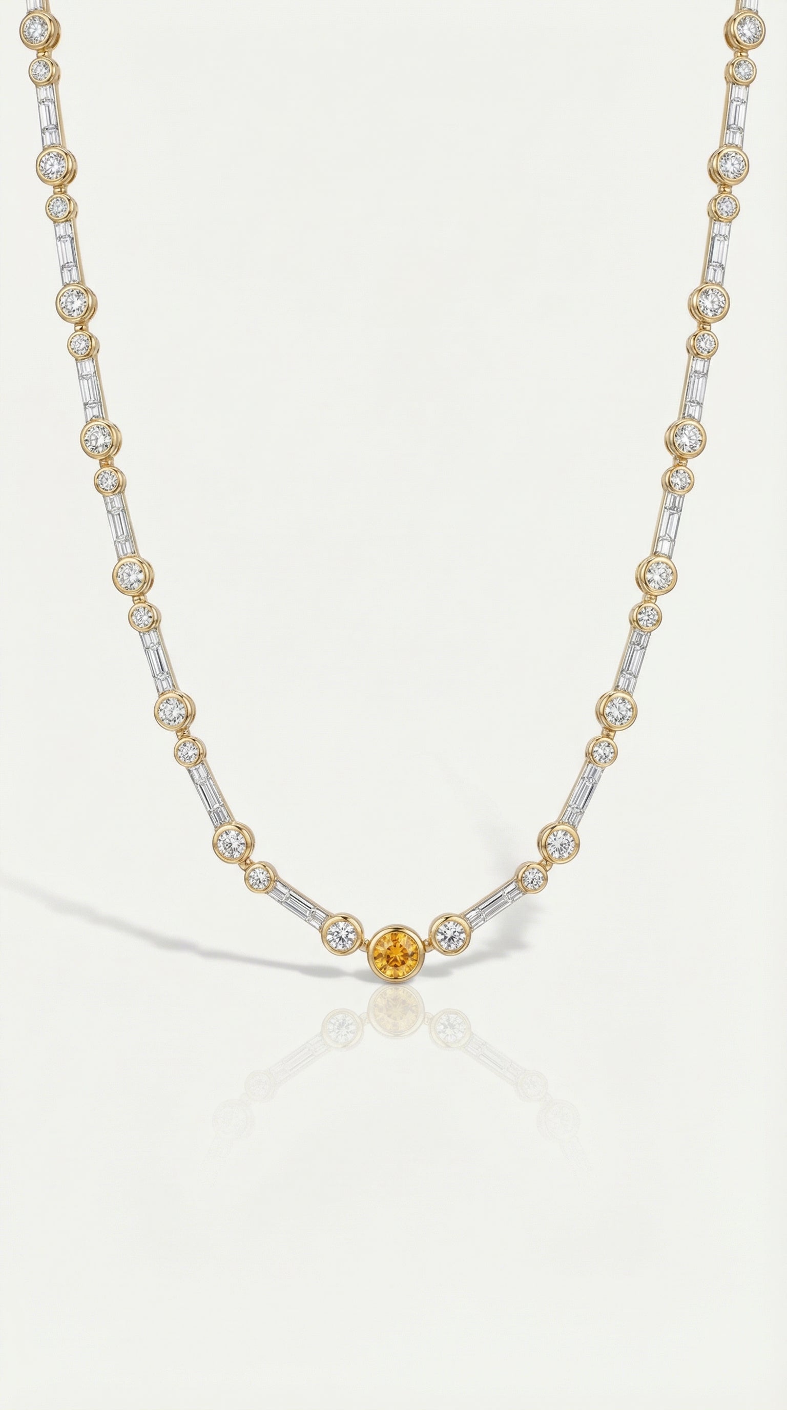 The Constantinople - Tennis Necklace Orange Diamond