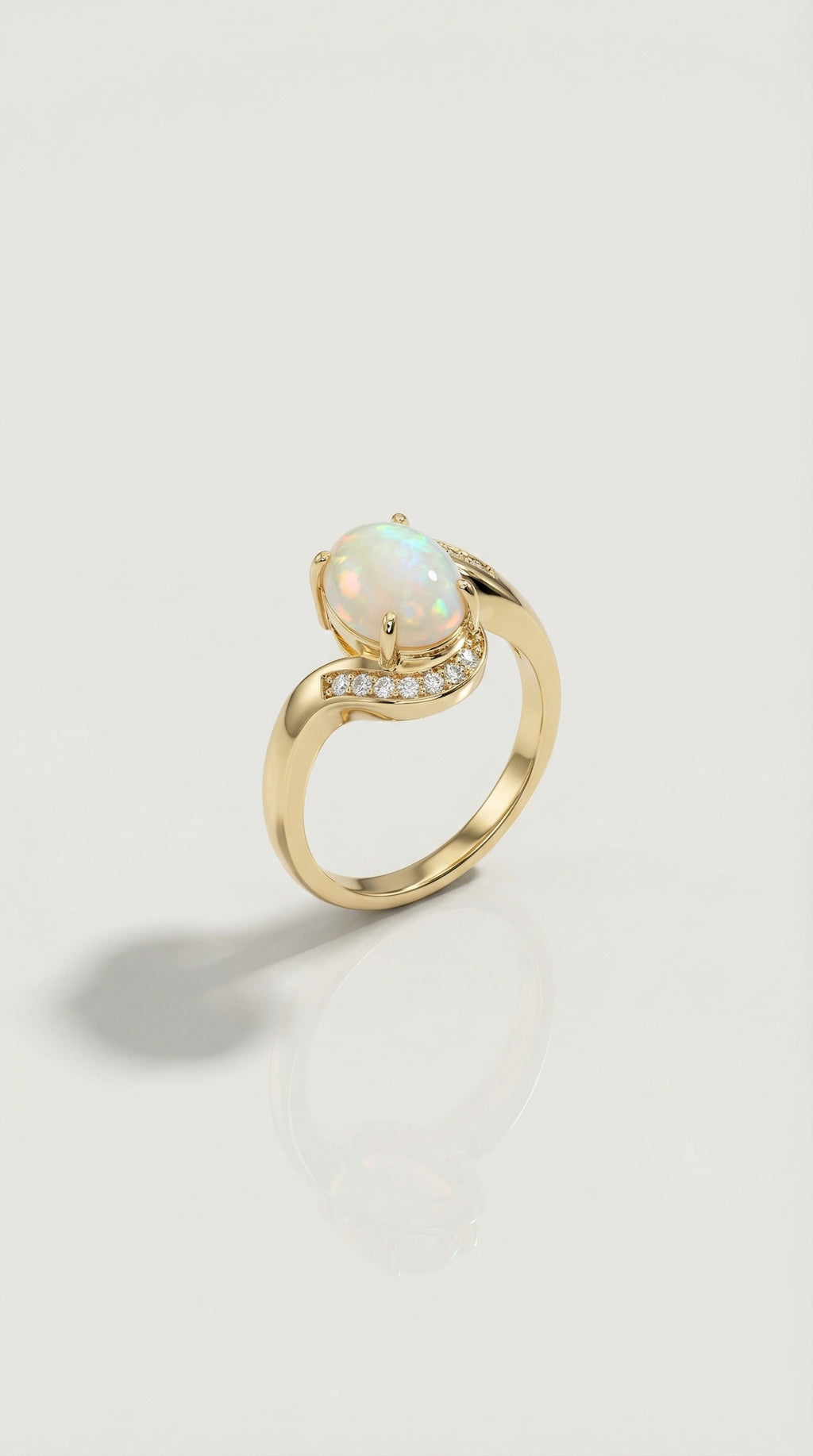 Australian Crystal Opal & Diamonds Ring — Levendi Jewellers