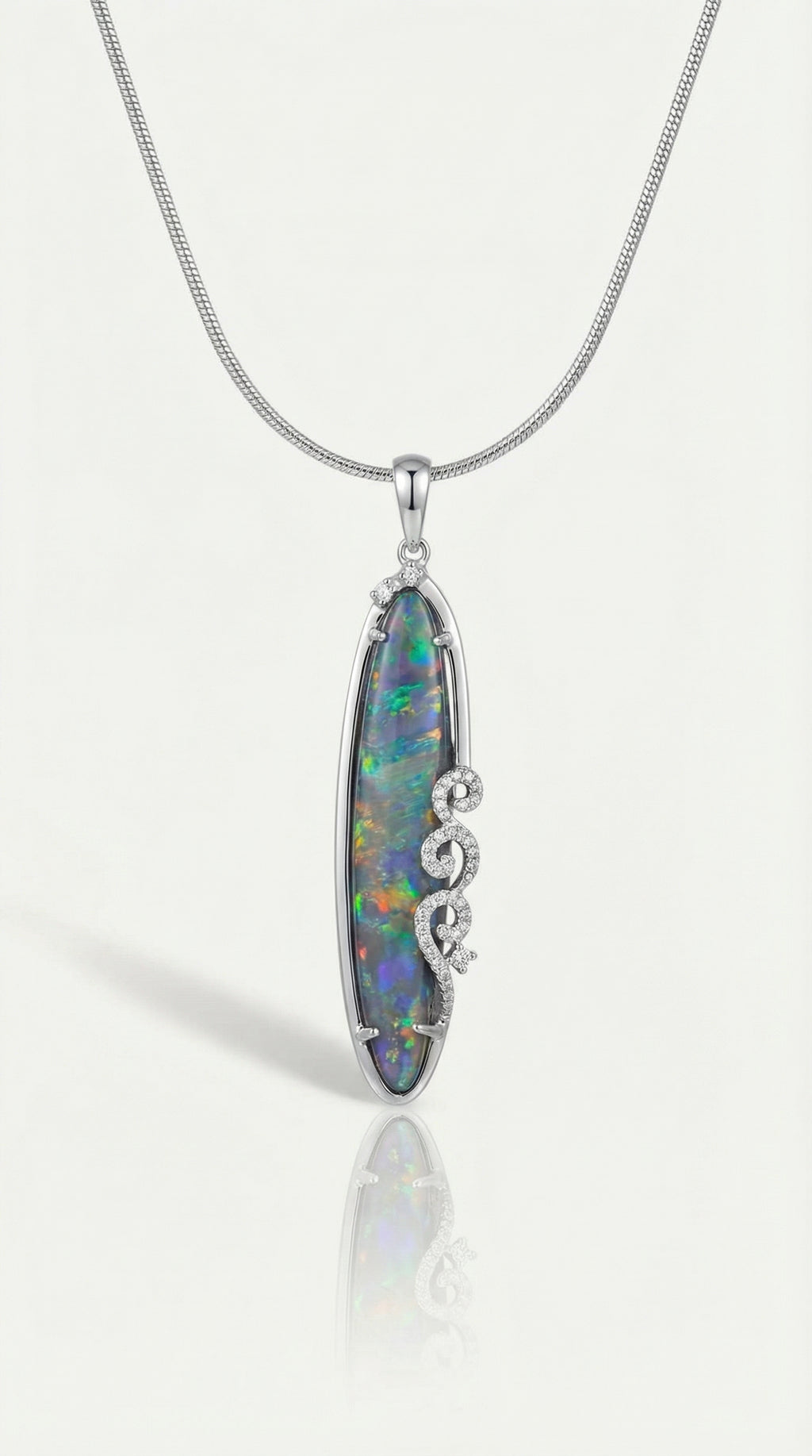 Australian Boulder Opal & Diamonds Pendant - 30.00ct — Levendi Jewellers
